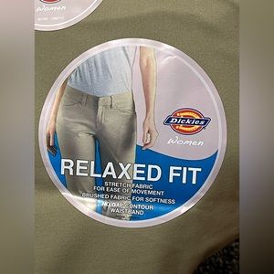 NWT Dickies Women's Size 10SH Khaki Relaxed Fit Straight Leg Stretch Twill Pants